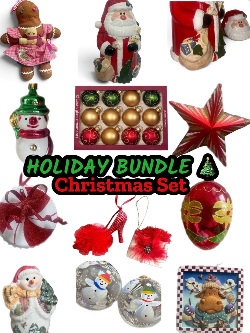 Holiday Bundle & Christmas Ornaments Set of 24